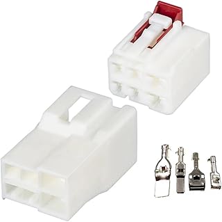 Conectores automotrices de potencia de corriente grande, orificios pequeños y grandes de 6 pines, cableado blanco for interruptor de encendido DJ7061-4.8-8-11/21(Color:6p female male,Size:1 set)