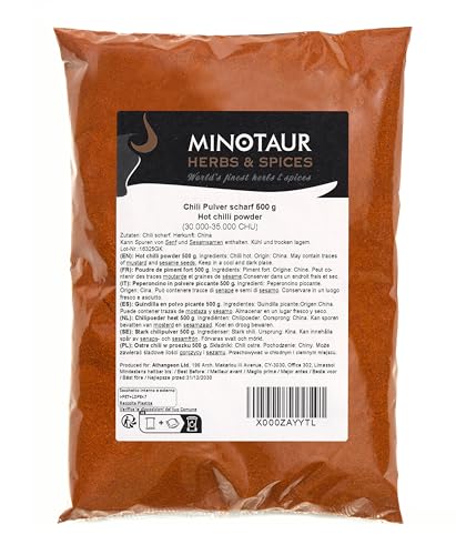 Minotaur Spices | Chilipulver fruchtig scharf, Chili gemahlen, Feinstes Chilipulver aus getrockneten...