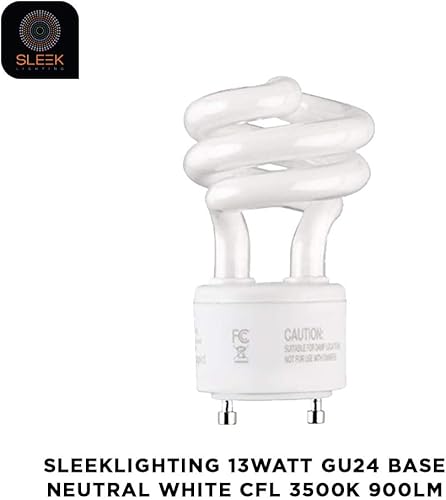 Miniatura 4 de SLEEKLIGHTING - 13 vatios GU24 base 2 bombillas - UL aprobado-13w 120v 60hz bombilla de luz - Mini espiral de bloqueo giratorio - Bombilla
