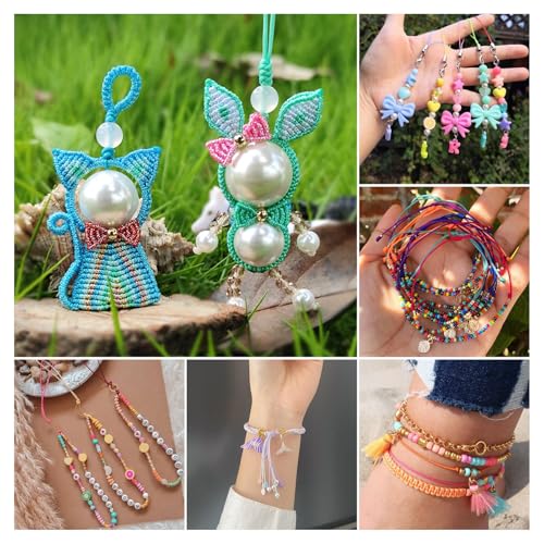 Cuerda de nailon de 0,8 mm en 10 colores para crear tus propias pulseras de la amistad 6