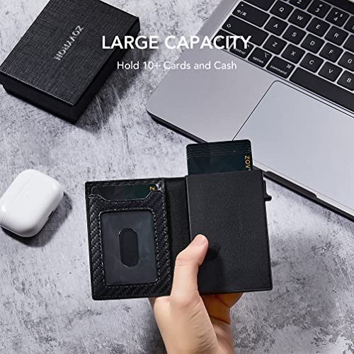Smart Slim Wallet for Men, Minimalist Pop Up Wallet RFID Blocking Credit Card Holder Bifold Wallet with ID Window2