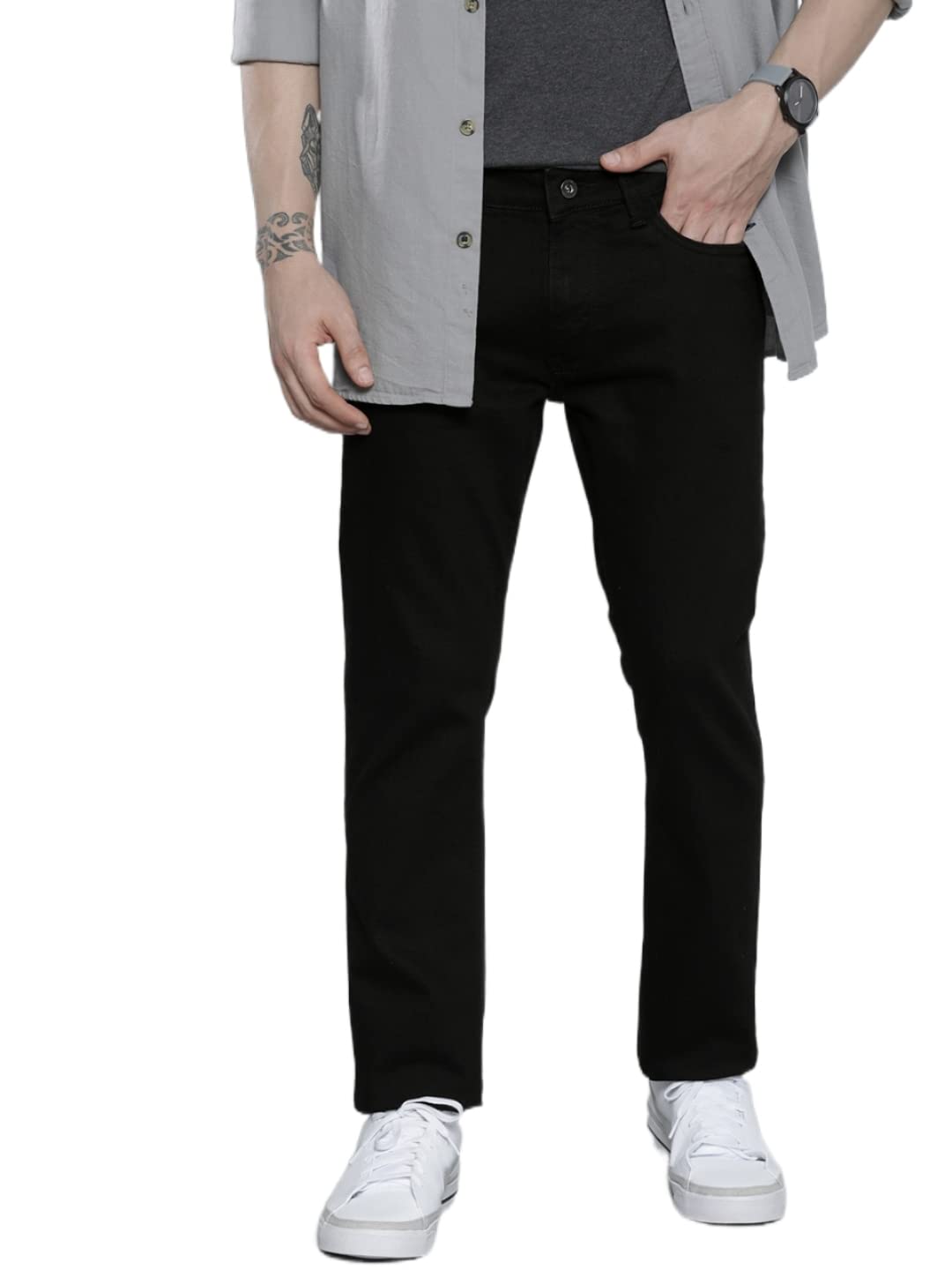Mens Super Slim Fit Black Jeans-image-38