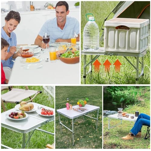 Image of Portable Folding Table, Folding Desk Briefcase for Camping Kitchen Study(90x60x70CM)