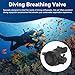 RiToEasysports Diving Breathing Valve, Breathing Secondary Valve with Medium Pressure Tube Adjustable Diving Equipment Replacement for Snorkeling Underwater (Black)