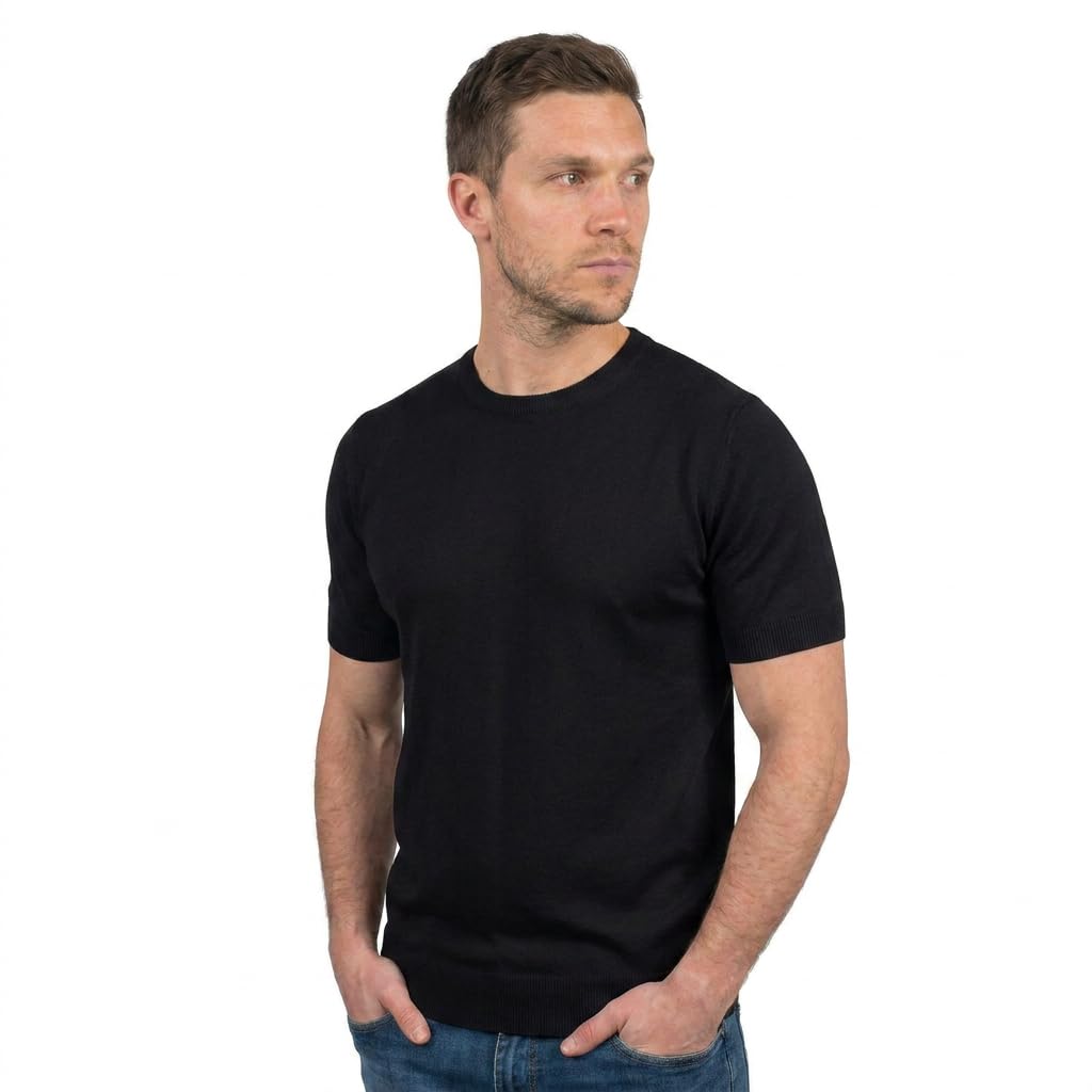 Dalle Piane Cashmere Herren T-Shirt 100% Baumwolle Kurzarm