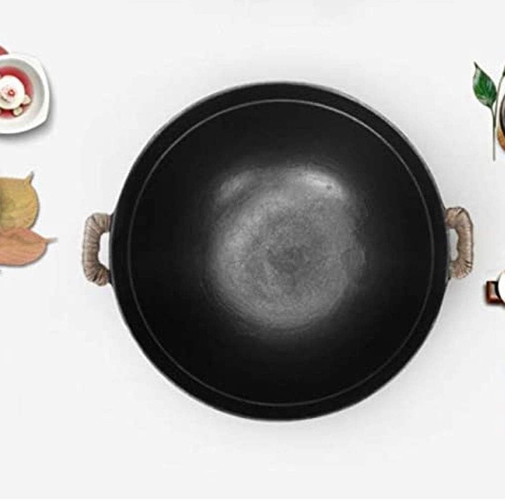 蓋付き中華鍋、鋳鉄中華鍋、ノンスティックフライパン、伝統的な手作り