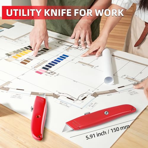 Image of DIYSELF 30 Pack Utility Knives, Heavy Duty Retractable Box Cutters