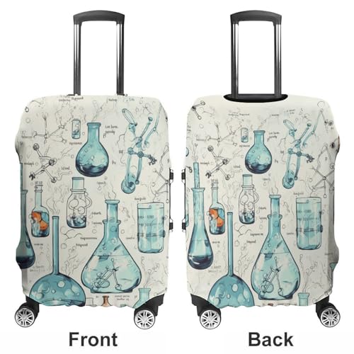 Carry on Luggage Cover Chemistry Print Suitcase Covers for Luggages Tsa Approved Travel Luggage Sleeve Protector Elastic Suitcase Protector Anti-Scratch Washable Fits 19-30 Inch Case -XL3