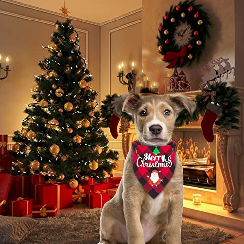 JOKILY 2 Stücke Weihnachten Haustier Bandanas, Halstuch Hund, Schal Halstuch für Weihnachten Haustier Kostüm, Dreieck Haustier Lätzchen für Haustier Weihnachten Kostüm Dekoration Zubehör (2A)