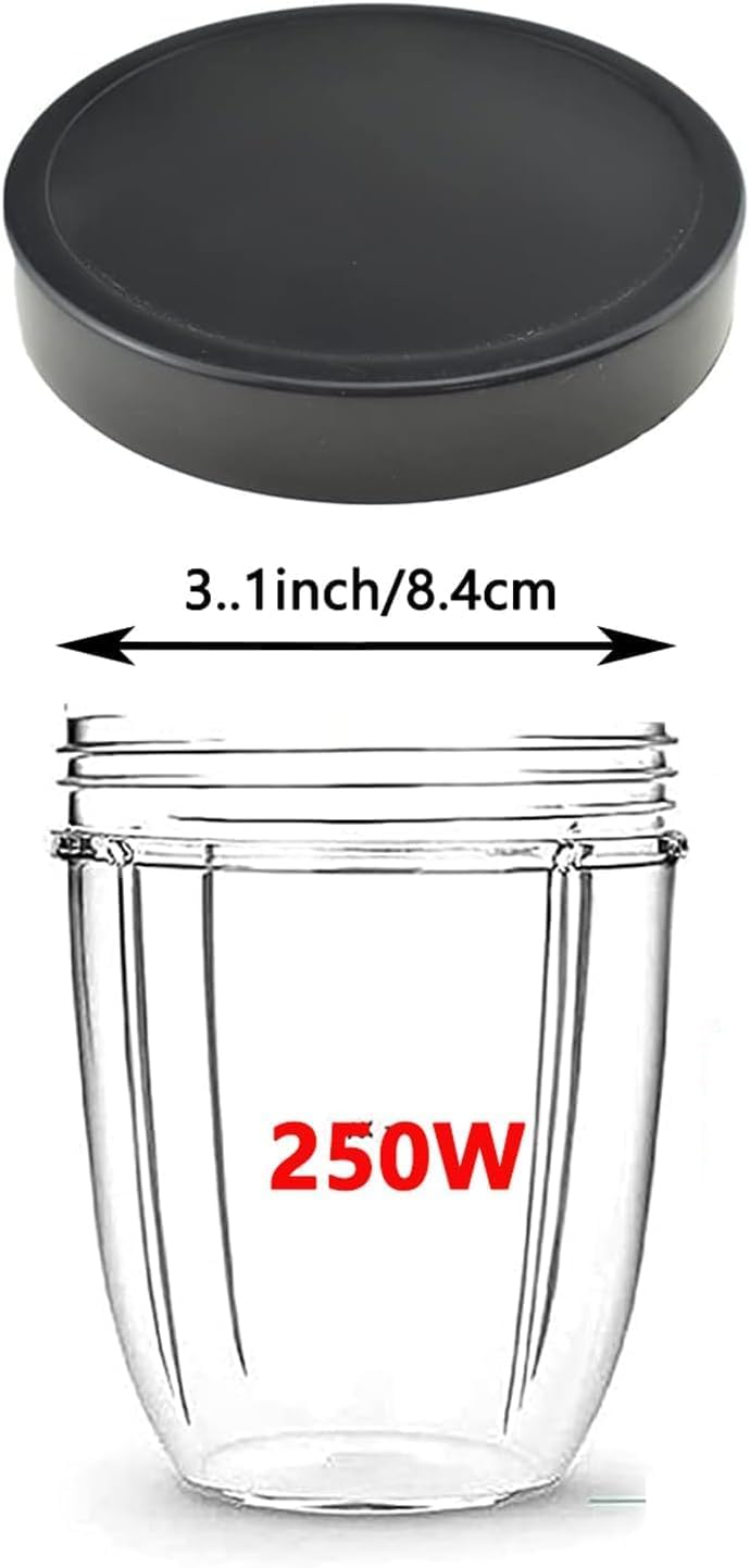4 PCS Flat Lids for Magic Bullet Lid, Replacement Parts For Magic Bullet Blender, Black Plastic Lid Compatible with Magic Bullet Cups 250W MB-1001, MB-1001B, MBR-1101, MBR-1701, MBR-1702, MBR-0301