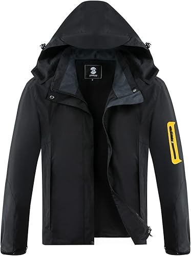 SaphiRose Chaqueta impermeable para mujer, ligera, para exteriores, con capucha extraíble