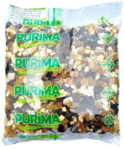 PURIMA - Mixed Dried Fruit 1kg – Mix of 18 Dry Fruits Raisins Apricots Dates Prunes Figs Cherries Coconut Mulberry Apple Currants Cranberry Mango Pineapple Papaya Snacking Baking Cakes Muesli Bulk Trail Snacks - -5%