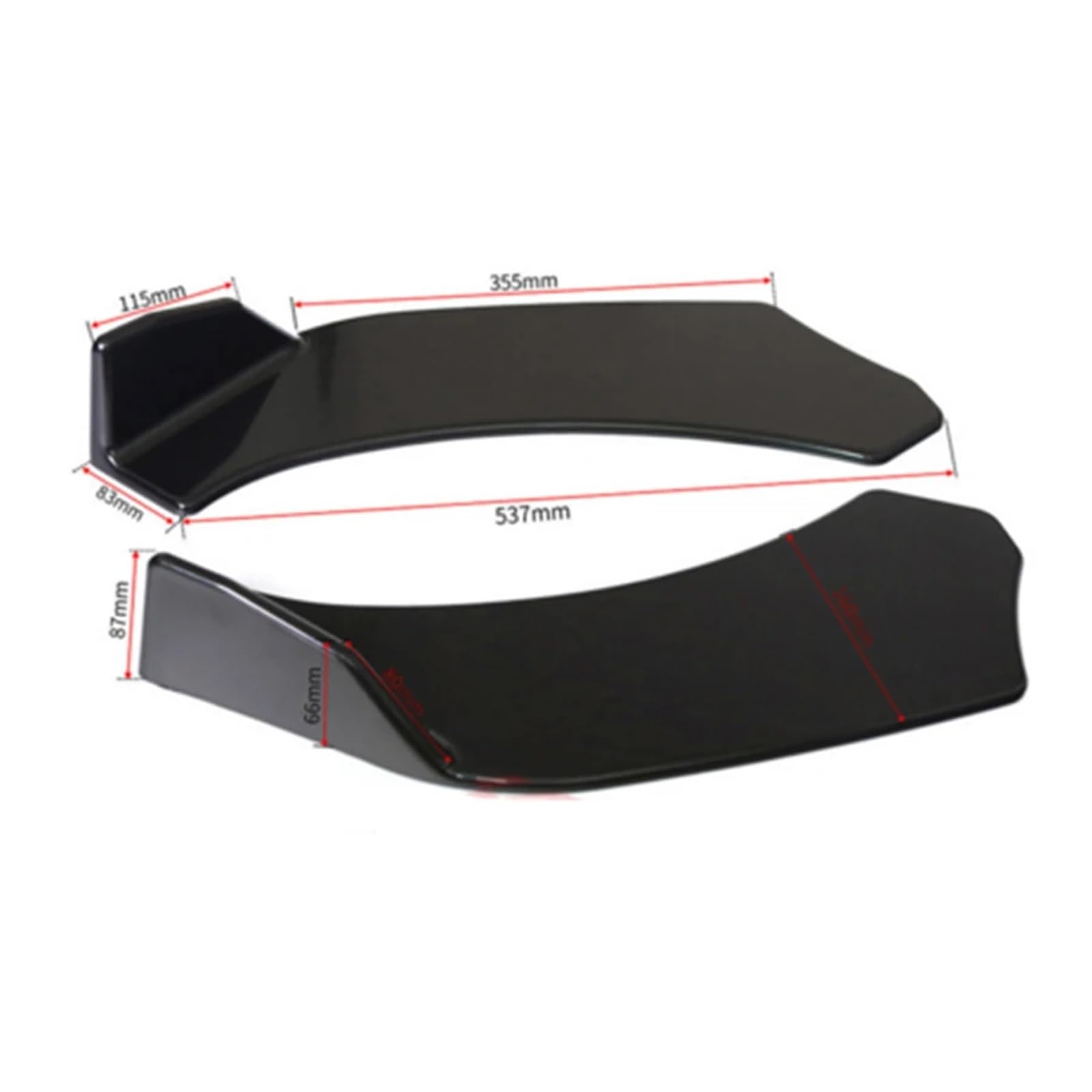 2-teiliges schwarzes Auto-Frontstoßstangen-Splitter-Lippenkörperschutz-Diffusor-Canard-Schaufeln-Set