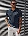 Mens Polo Shirts Textured Soft Touch Regular Fit Golf Polo Shirts Navy