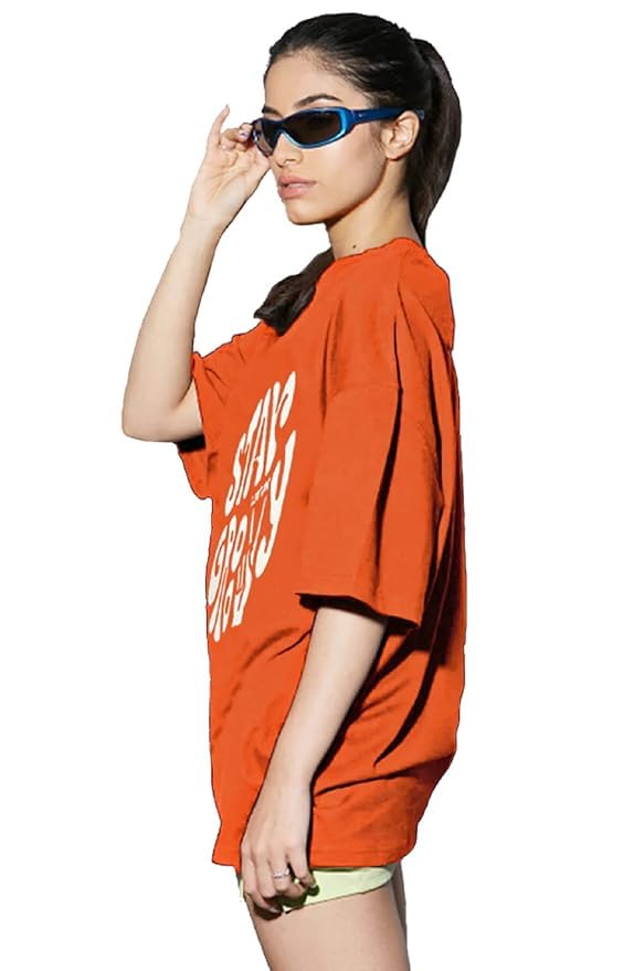 Image of DIAZ Women's Cottonblend Half Sleeve Oversized Drop Shoulder T-Shirt-Pack of 2