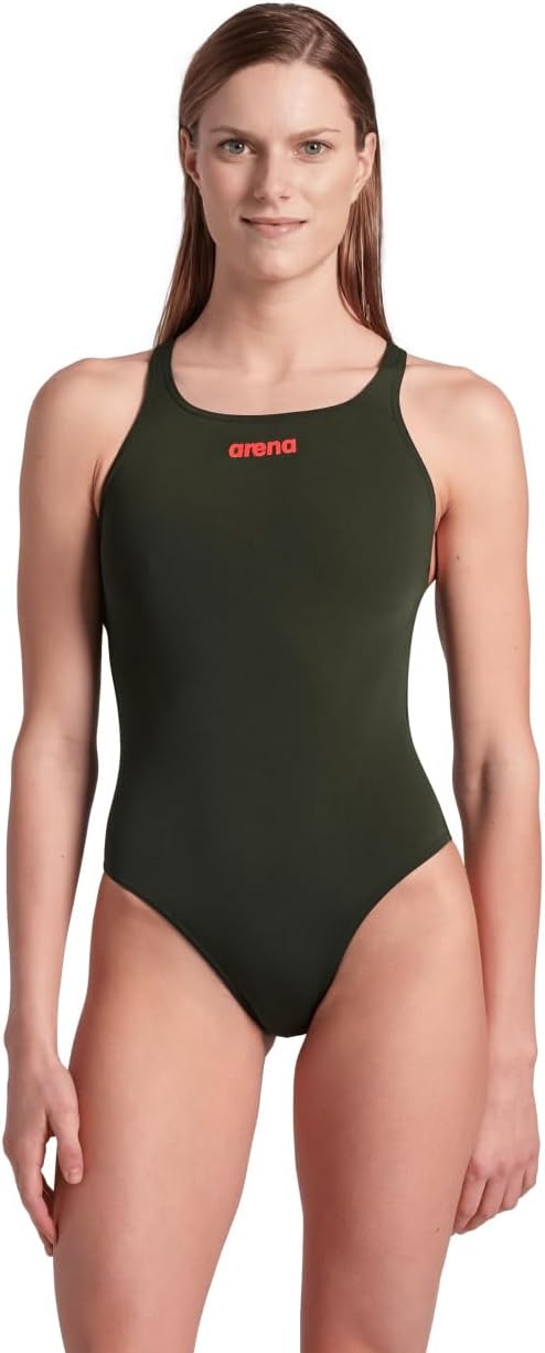 Arena Solid Swim Pro Team Damen-Badeanzug, Schnelltrocknender, Sportlicher Schwimmanzug aus MaxLife Eco-Gewebe mit Maximaler Chlorbeständigkeit und UPF 50+ UV-Schutz