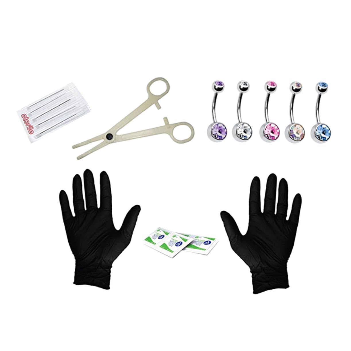 CONGARTENO Navel Ring Kit 15 Piece Set 14g Navel Ring Kit Comfortable and Easy to Clean Random