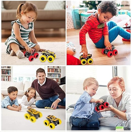 Neel Friction Powered Monster Truck Toy, Push & Go 4WD Off-Road Car for Kids, Amazing Stunts, All-Terrain Grip, Vibrant Colors, for Boys & Girls, Birthday, Christmas, Fun Play 2