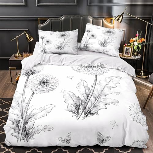 Parure de lit microfibre hypoallergique 220x240 imprimée fleurs