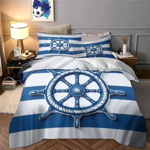 Housse de couette maritime imprimé 3D en microfibre douce - 6