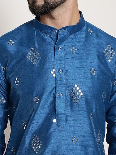 Image of SOJANYA (Since 1958 Men's Silk Blend Designer Long Kurta