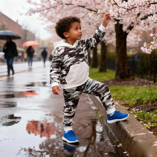 Image of 2-6T Toddler Baby Boy Clothes Color Blocking Hoodies + Pants Fall Winter Outfits