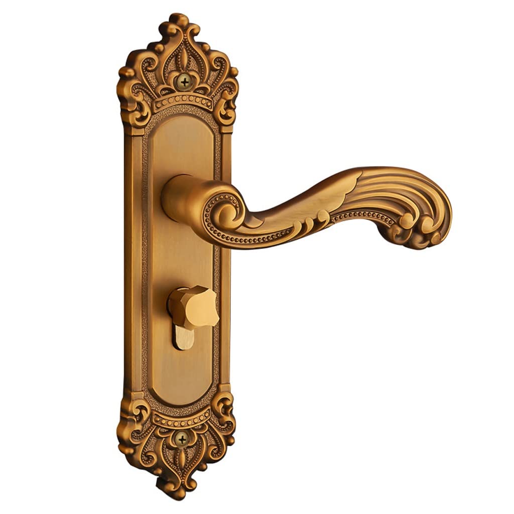 Poignée de chambre en alliage de zinc avec verrouillage pour porte intérieure de maison