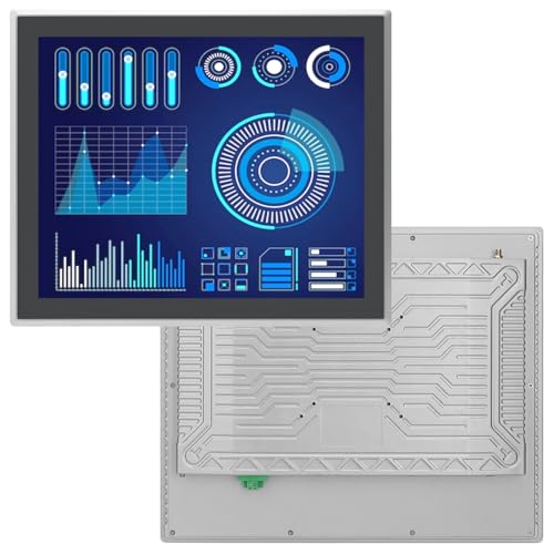 Image of 17 inch Industrial Embedded Touchscreen Monitor, Capacitive Multi-Touch Screen Industrial Front IP65 Monitor Built-in Speakers, HD-MI in, USB, VGA, 5:4 1280x1024 Display