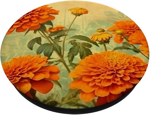 Miniatura 2 de Marigold Flower Vintage PopSockets Standard PopGrip