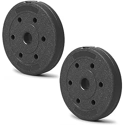 Barra Con Discos De Plastico Riscko Pack 2 Discos Pesas de 10 Kg Cada Uno para Barra con Diámetro de 2,5 cm, Discos Peso Profesionales para Ejercicio y Gimnasio en Casa, Discos para Pesas y Mancuernas