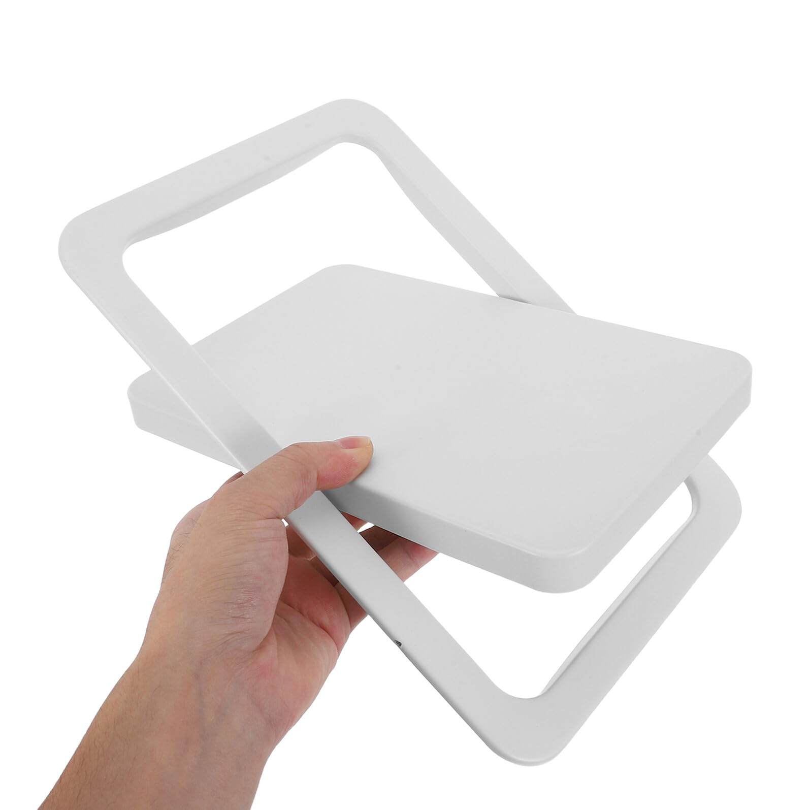 SHINEOFI Tapa de Basura Empotrada Abatible de Acero Inoxidable 27 CM para Encimera Cubierta Cuadrada Tapa para Cubo de Basura de Cocina y Baño Uso Doméstico y Comercial