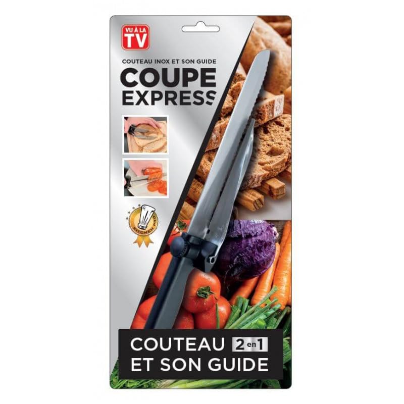 Venteo Couteau trancheur avec guide Coupe Express Noir Adulte précision