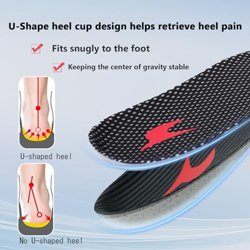 Image of Shoe Insoles, Comfort Thin Lightweight Shock Absorption and Cushion Shoe Insole, Best Insoles for Men and Women for Everyday Use (Yellow Lines, XXL: Men 12-14 / Women 13.5-15 -(290mm-300mm))