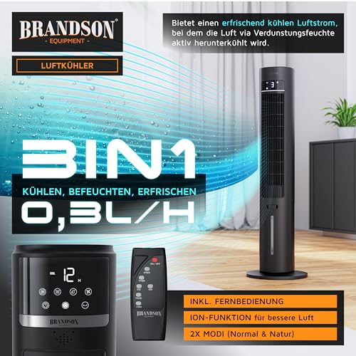 Brandson – mobiler Luftkühler mit Wasserkühlung im ECO Design - DC Motor sehr leise - 60% Energie... Ansicht 12