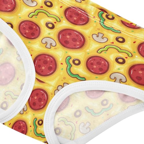Little Girl Underwear Toddler Panties Kids Undies Pepperoni Pizza Soft Cotton Briefs 2T-8Y4