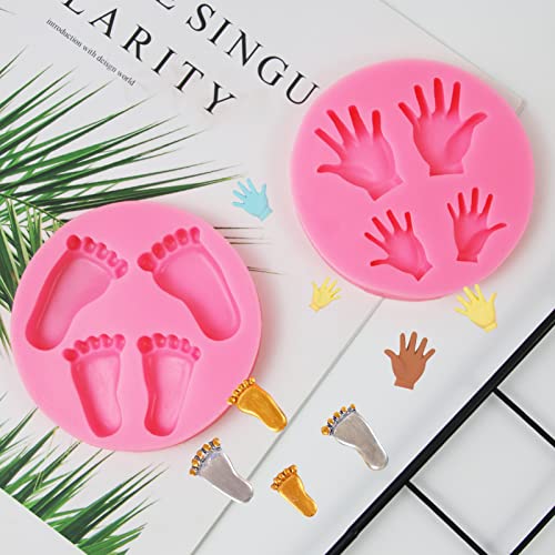 6Pcs Baby Silicone Molds, Baby Shower Themed Fondant Molds Baby Birthday Chocolate Cookie Pastry Pies Mold Gummy Gum Paste Sugarcraft Baking Tool For Gender Reveal Party Clay Cupcake Topper Decor #TOP5