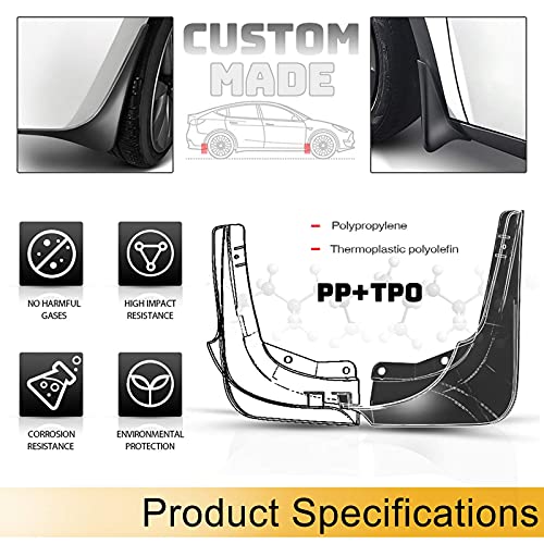 Yhtauto 4Pcs Mud Flaps Splash Guards Replacement For Toyota Sienna 2011-2017 Front And Rear(Not Fit For Se Model) #TOP4