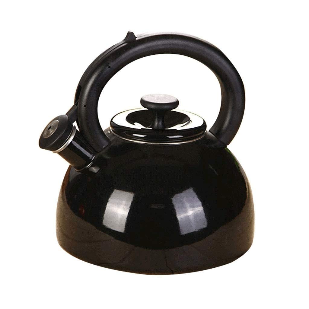 TYUHDUYUR Shaped Stainless Steel Whistling teapot, Metal Black(D) (D One Size)