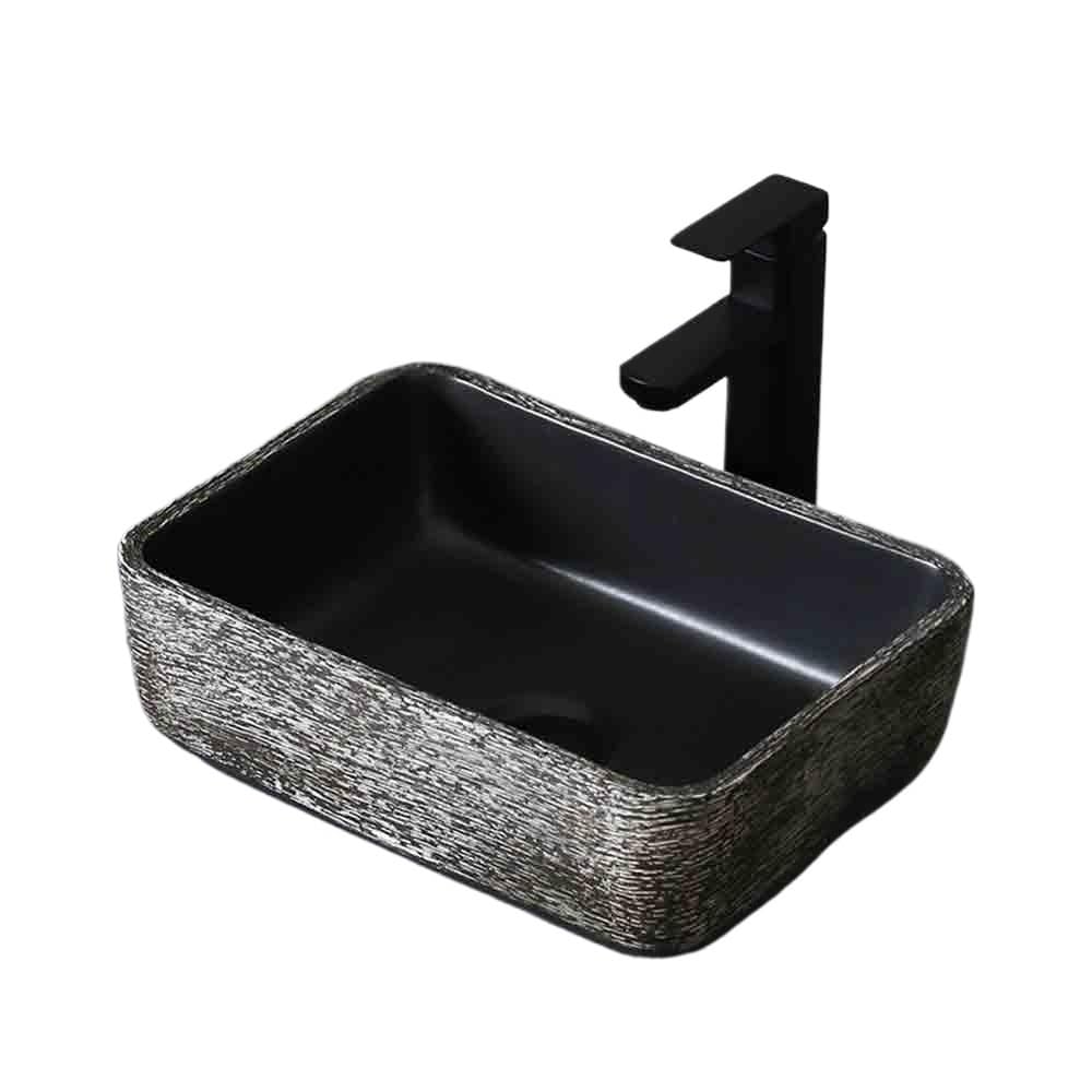 ASerZenith Vessel Vanity Sink Ceramic Rectangular Washbasinbalcony Washbasinhome Indoorincluding Accessories Modern Countertop