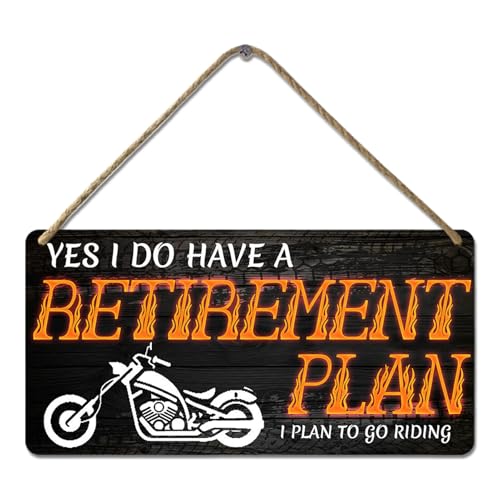 Motorcycle Gifts for Men Dad Husband, Retiree, Motorcycle Lovers, Cool Motorcycle Riders Sign Biker Wall Art Wooden Plaque Motorcycle Accessories for Garage Man Cave Home Decor 12x6 Inch