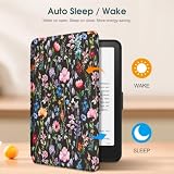 Fintie Etui do Kindle Paperwhite (12. generacji) - 2025/2024, lekkie etui ochronne z funkcją Auto Sleep/Wake do Kindle Colorsoft/Paperwhite Signature Edition, czarny ogród