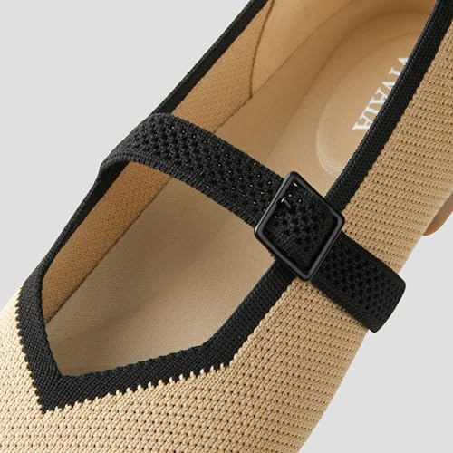 Image of VIVAIA Women's Margot Mary Jane Square-Toe Ballet Flats