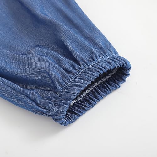 Baby Boys Girls Stretch Denim Harem Pants Infant Elastic Waist Baggy Foot Binding Jeans Vintage Denim Trousers2