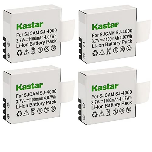 Kastar 4-Pack Batteries for SJCAM M10, Qumox, SJ4000, SJ5000