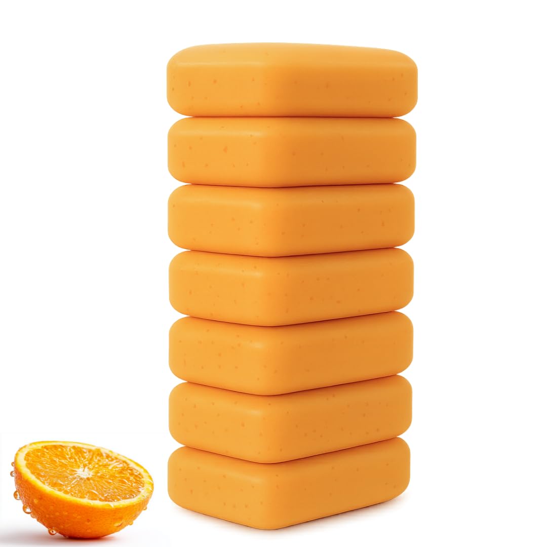 KELEBS Laundry Soap Bar - Natural Citrus Formula with Organic Ingredients - Stain Remover for Delicate Clothes, Underwear, Collar - 7 Bars | Aluminum Packaging