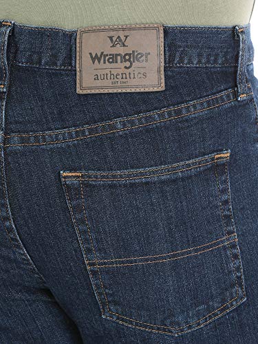 Wrangler Authentics Men's Classic 5-Pocket Regular Fit Jean, Dark Indigo Flex, 36W x 30L