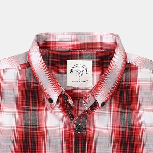 Image of Dubinik Mens Short Sleeve Button Down Shirts Soft Breathable Summer Vintage Regular Fit Lightweight Men's Casual Shirt