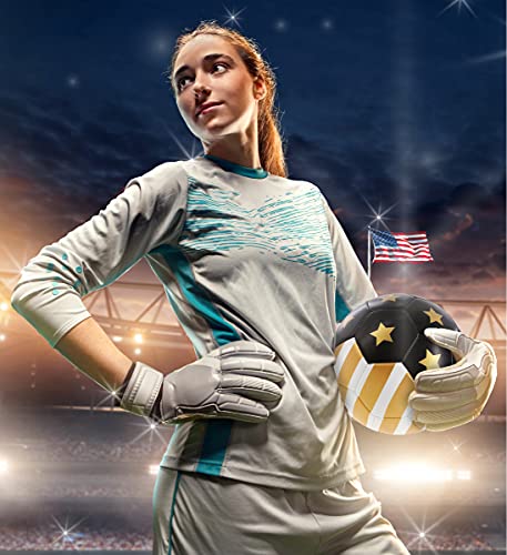 Barocity Gold Usa Flag Soccer Ball - Premium Official Match Ball With Cool Stripes And Stars Pattern, Durable Adult And Kids Soccer Ball For Indoor, Outdoor, Training, Practice, Play, Games - Size 4 #TOP6