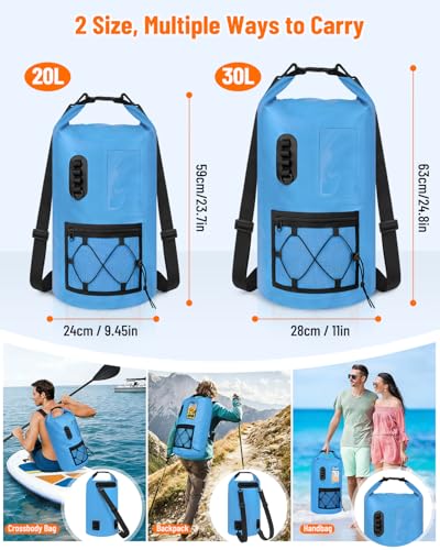 Mochila Bolsa Seca Impermeable con Funda de Teléfono Impermeable y Capacidad de 20L miniatura 2