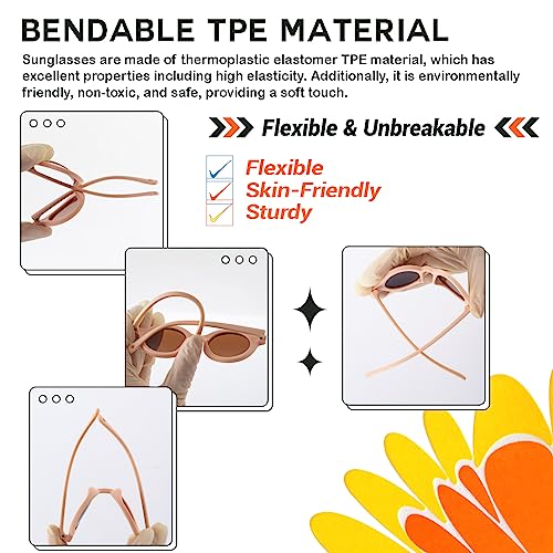 Bendable Flexible Round Polarized Baby Sunglasses with Strap for Infant Girls Boys 0-24 Months UV Protection4
